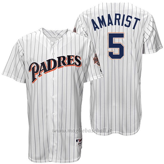 Maglia Baseball Uomo San Diego Padres Alexi Amarista Bianco Turn Back The Clock